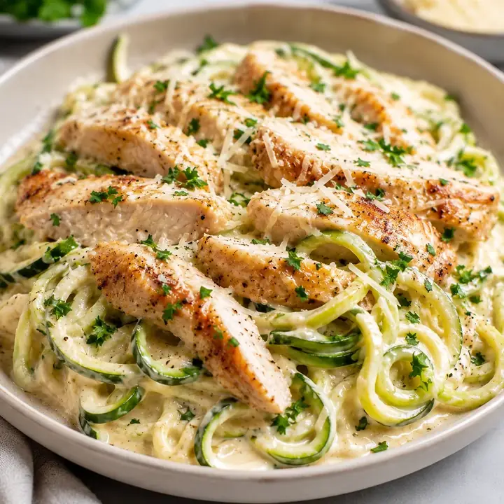 Low-Carb Chicken Alfredo Zoodles