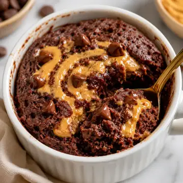 Low-Carb Chocolate Peanut Butter Mug Cake