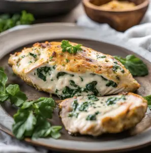 Keto Creamy Spinach-Stuffed Chicken Breasts