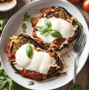 Low-Carb Eggplant Parmesan with Mozzarella