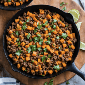 Moderate Carb Beef & Sweet Potato Skillet