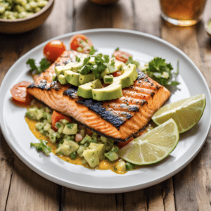 Moderate Carb Grilled Salmon with Avocado Salsa