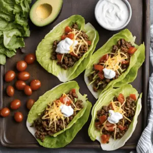 Slow Carb Beef Lettuce Tacos