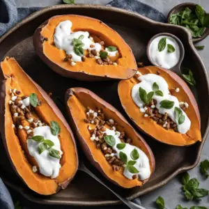 Slow Carb Recipe Baked Sweet Potato with Greek Yogurt