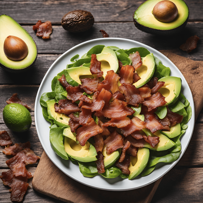 Strict Keto Avocado & Bacon Salad