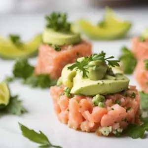 Strict Keto Salmon Tartare with Avocado and Wasabi Aioli